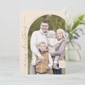 ボホシック金ゴールドフォトメリーモダンクリスマス シーズンカード (スタンド正面)