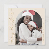 ボホシック金ゴールドフォトメリーユニーククリスマス シーズンカード (正面)