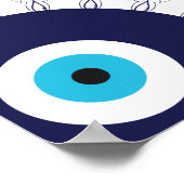 ボホシック青い邪悪な目ラッキーマンダラパターン ポスター (角)