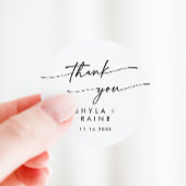 ボホシック黒白サンキューユニ結婚式の引き出物 ラウンドシール