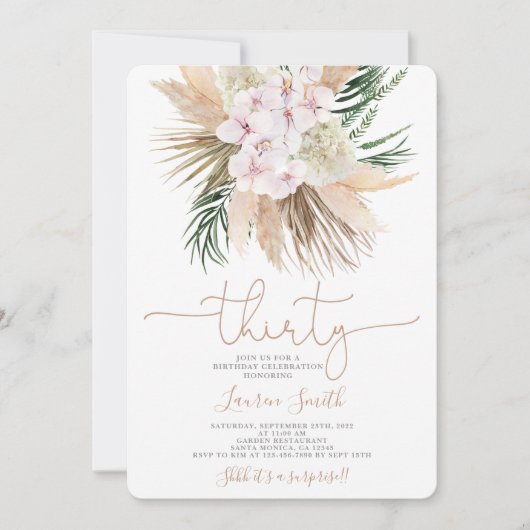 ボホシック30歳誕生日招待状招待状 招待状 (正面)