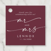 ボホシック・バーガンディ・レッド氏とミセス結婚ズ フェイバータグ (正面)