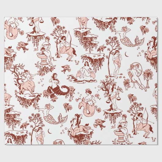 ボホシック〔占星術の〕十二宮図サイントイレパターンアストロロジギフト ラッピングペーパー (フラット)