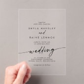 ボホシッシンプルク素朴澄んアクリル結婚ズ アクリル招待状 (インサイチュ (ポータブル))