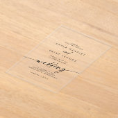 ボホシッシンプルク素朴澄んアクリル結婚ズ アクリル招待状 (レイダウン)