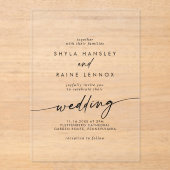 ボホシッシンプルク素朴澄んアクリル結婚ズ アクリル招待状 (正面)