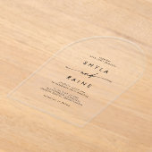 ボホシッモダンクカジュアル澄んア結婚クリル アクリル招待状 (レイダウン)