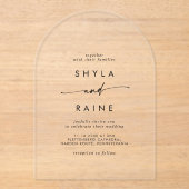 ボホシッモダンクカジュアル澄んア結婚クリル アクリル招待状 (正面)