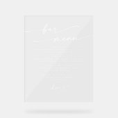 ボホシッモダンクシンプルホワイト澄ん結婚バー アクリルサイン (正面)