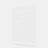 ボホシッモダンクシンプルホワイト澄ん結婚バー アクリルサイン (傾斜)