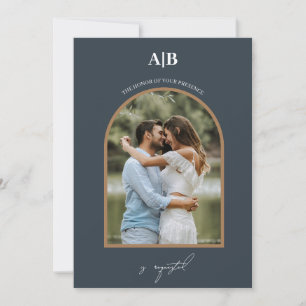 ボホシッ結婚クのモダンアーチミニマ結婚リストI 招待状