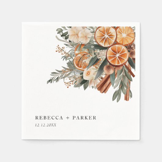 ボホシナモンウィンター結婚ボタニッカスタムクス スタンダードカクテルナプキン (正面)