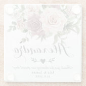 ボホシナモンバラ赤面ピンクフローラ結婚ズ ガラスコースター (裏面)