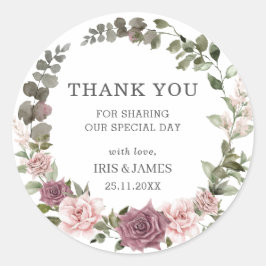 ボホシナモンバラ赤面ピンクフローラ結婚式の引き出物 ラウンドシール