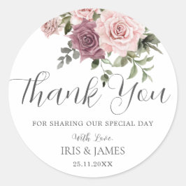 ボホシナモンバラ赤面ピンクフローラ結婚式の引き出物 ラウンドシール
