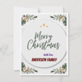 ボホシパーソナライズされたックエレガンスクリスマスグリーティング シーズンカード (正面)