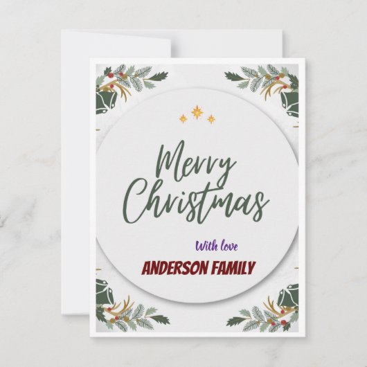 ボホシパーソナライズされたックエレガンスクリスマスグリーティング シーズンカード (正面)