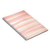 ボホシミニマルックピーチピンク抽象芸術ラストライプイン ノートブック (右側)