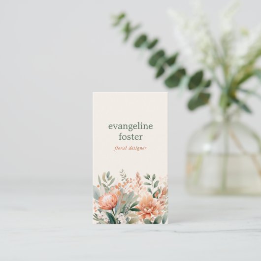 ボホシモダンックウォーターカラーフローラ 名刺 (スタンド正面)