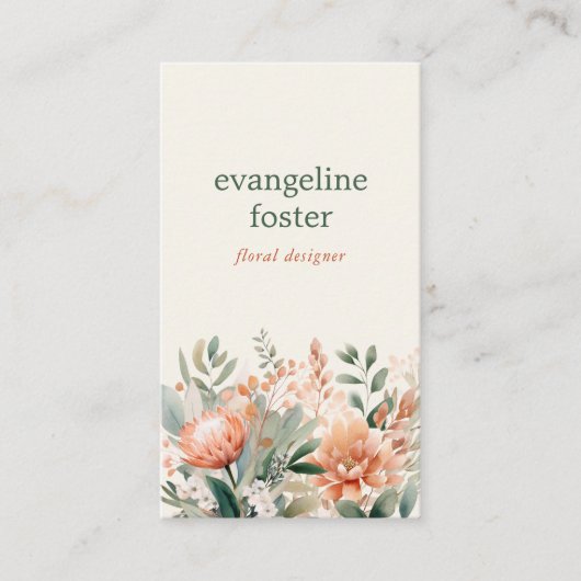 ボホシモダンックウォーターカラーフローラ 名刺 (正面)
