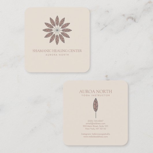 ボホシャマンヒーリング名前をカスタムする スクエア名刺 (正面/裏面)
