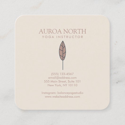 ボホシャマンヒーリング名前をカスタムする スクエア名刺 (裏面)