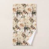 ボホシャンパン金ゴールドアイボリークリームベージュタンフローラ バスタオルセット (ハンドタオル)