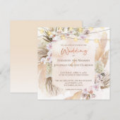 ボホシャンパーニュ赤面テラコッタパンパスフローラ 招待状 (正面/裏面)