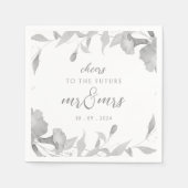 ボホシルバーデコルフローラウェディングパーティナプキンス スタンダードカクテルナプキン (正面)