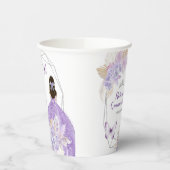 ボホシルバーパープルフラワーバタフライキンセアニラ 紙コップ (左)