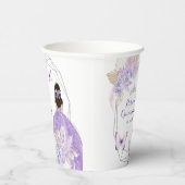 ボホシルバーパープルフラワーバタフライキンセアニラ 紙コップ (右)
