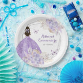 ボホシルバーパープルフローラバタフライキンセアニラ ペーパープレート (パーティー)