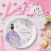 ボホシルバーパープルフローラバタフライキンセアニラ ペーパープレート (パーティー)