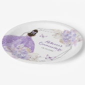 ボホシルバーパープルフローラバタフライキンセアニラ ペーパープレート (アングル)
