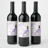 ボホシルバーパープルフローラバタフライキンセアニラ ワインラベル (ボトル)