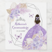 ボホシルバーパープルフローラバタフライキンセアニラ ワインラベル (シングルラベル)