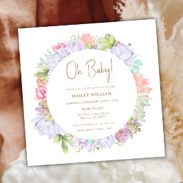 ボホシンプルサボスデザートオ赤ちゃんシャワー 招待状