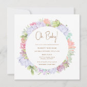 ボホシンプルサボスデザートオ赤ちゃんシャワー 招待状 (正面)