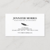 ボホシンプルフェザージュエリーデザイナーアーティストホワイト 名刺 (裏面)