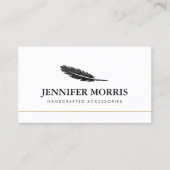 ボホシンプルフェザージュエリーデザイナーアーティストホワイト 名刺 (正面)