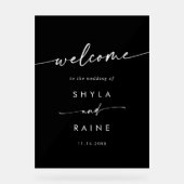 ボホシンプルモダンホワイトラッ結婚クへようこそ アクリルサイン (正面)