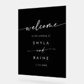 ボホシンプルモダンホワイトラッ結婚クへようこそ アクリルサイン (傾斜)