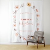 ボホシンプルワイルドフラワーフレームウェルカムベビーシャワー タペストリー (インサイチュ)