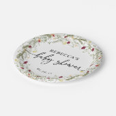 ボホシンプルワイルドフラワーベビーシャワー ペーパープレート (アングル)