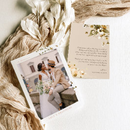 ボホシンプルワイルドフラワー |写真結婚に感謝 サンキューカード