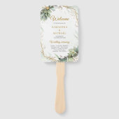 ボホシンプル春の緑と金ゴールドフレーム結婚ズ ハンドファン (正面)