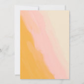 ボホシンプル水彩桃色イエロースクリプ結婚ト 招待状 (裏面)