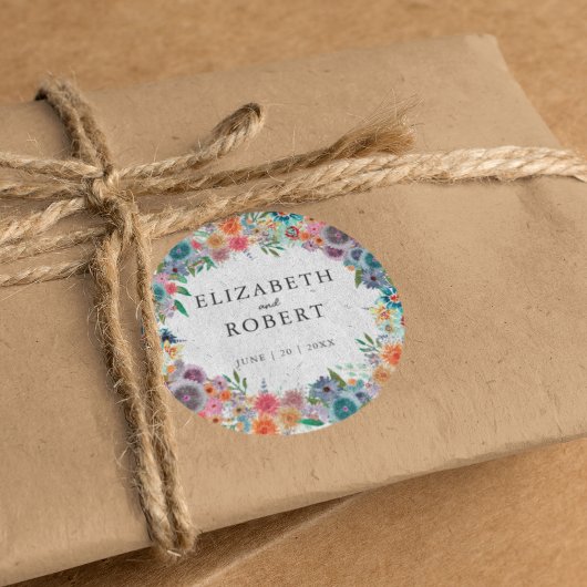 ボホシンプル素朴ワイルドフラワー水結婚色 ラウンドシール