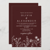 ボホシンプル結婚式招待状 招待状 (正面/裏面)