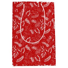 ボホシンプル葉クリスマス ミディアムペーパーバッグ
